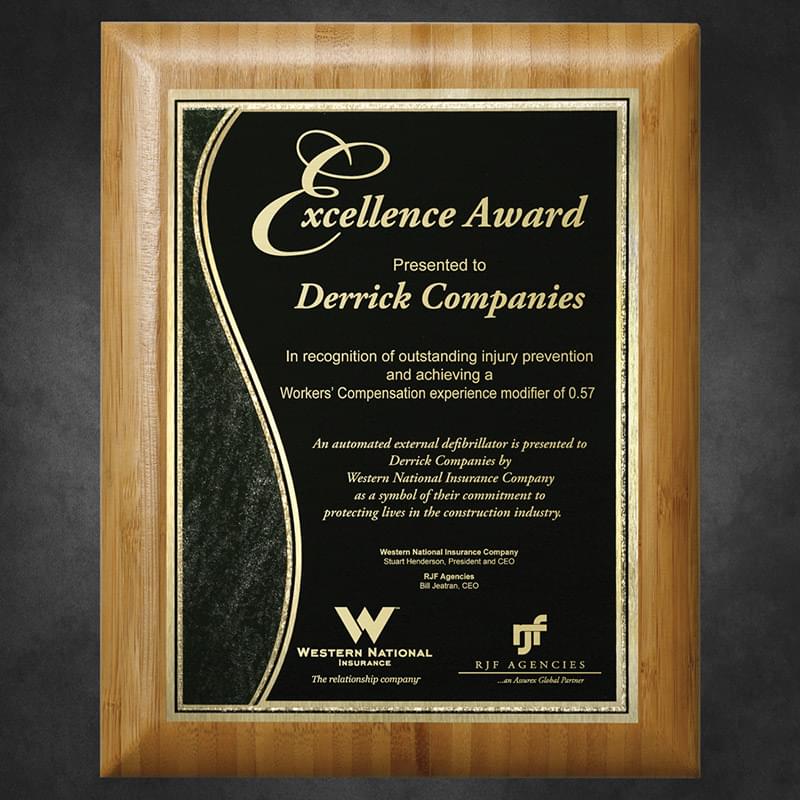 Bamboo Plaque 8" x 10" with Lasered Plate