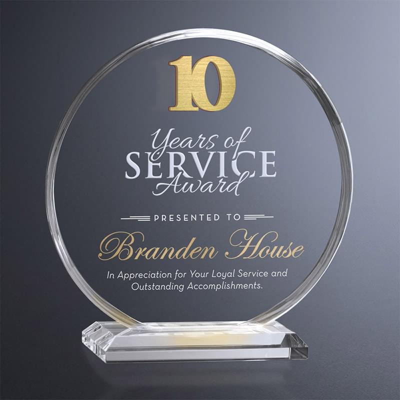 Crosby Circle Years of Service 6" W