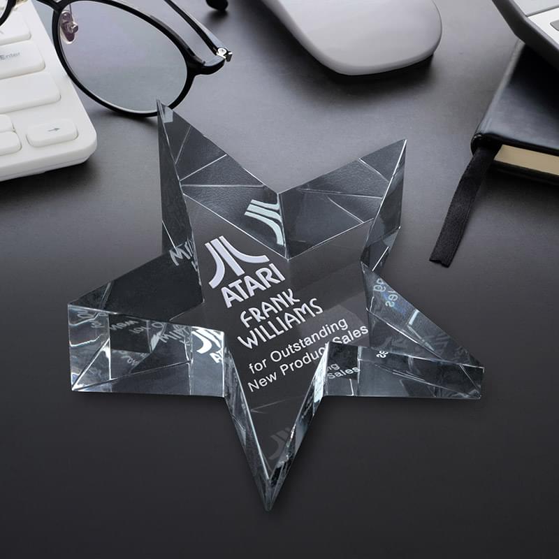 Slanted Star Paperweight 5" W