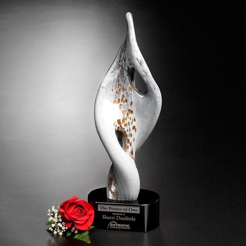 White Swirl Award 15"