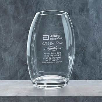 Clear Oval Vase 10-1/2"
