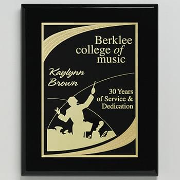 Aberdeen Black Plaque 8" x 10" with Lasered Plate