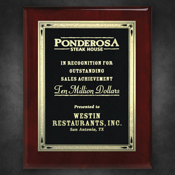 Aberdeen Rosewood Plaque 10-1/2" x 13" with Lasered Plate