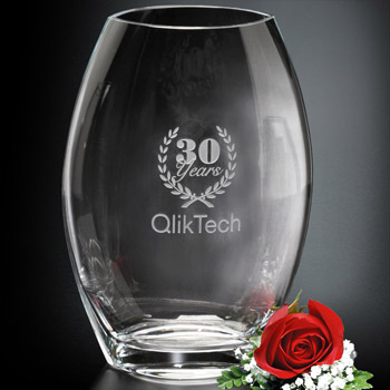 Clear Oval Vase 12"