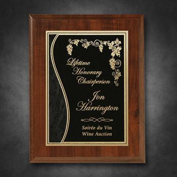 Econo Cherry Plaque 9" x 12" with Lasered Plate